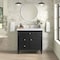 James Martin Vanities 36'' Single Vanity, Black Onyx w/ Single Hole 3 CM White Zeus Quartz Top & Backsplash 424-V36-BKO-1WZ - alternate 2